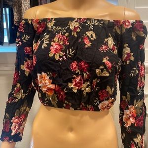Ambiance size small floral off the shoulder top
